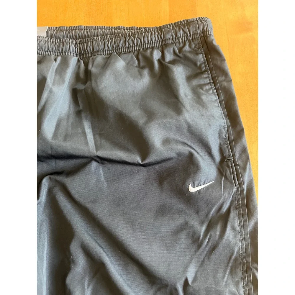 Nike Mens Track Pants Black Mesh Lined Elastic Waist Athletic Swoosh XXL Zip Leg